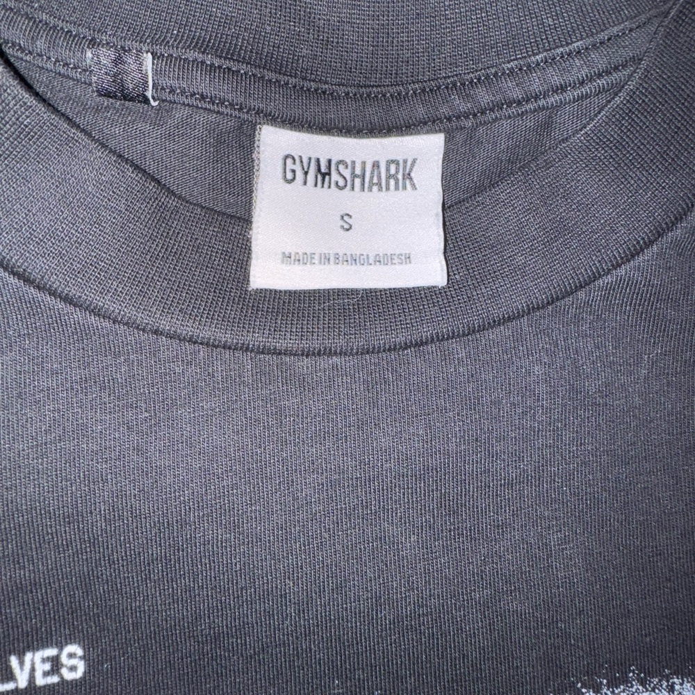 Gymshark Black Long Sleeve Tee with White Graphic - Picture 2 of 3
